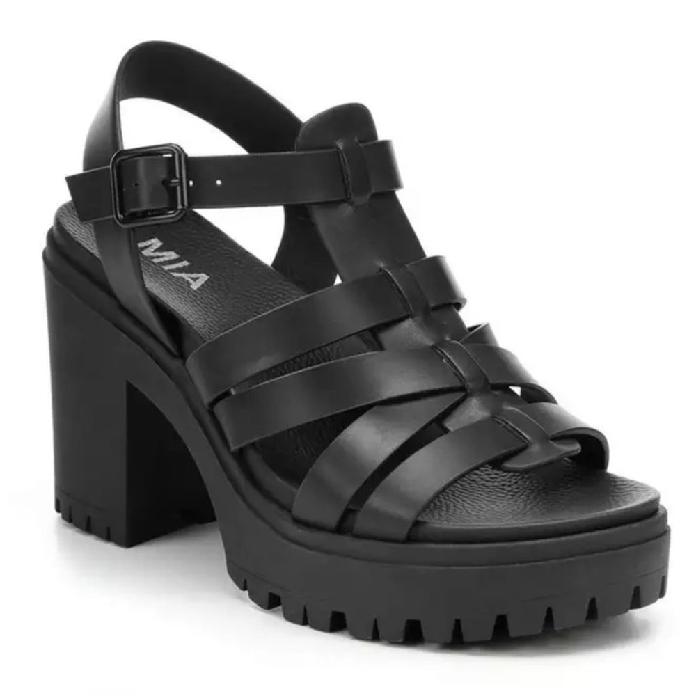 Strappy Platform Gladiator Sandal Lugged Heel MIA Jayda | Size 8